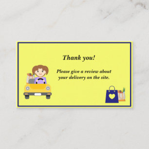Tarjeta De Visita Conductor de entrega de mujeres Gracias por revisa