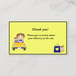 Tarjeta De Visita Conductor de entrega de mujeres Gracias por revisa