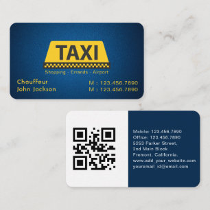 Tarjeta De Visita Conductor de limusina y taxi, coche profesional de