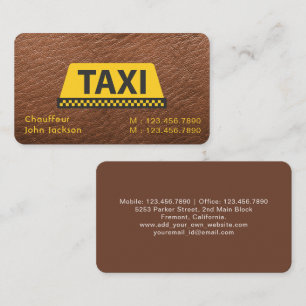 Tarjeta De Visita Conductor de limusina y taxi, coche profesional de