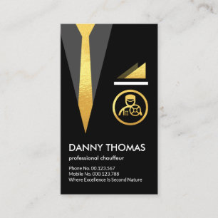 Tarjeta De Visita Conductor de neumáticos de oro Black Suit