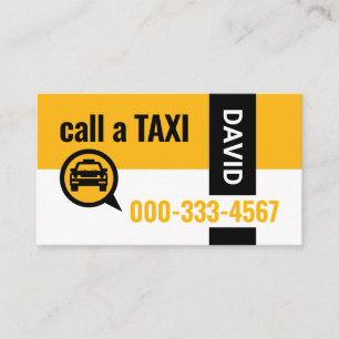 Tarjeta De Visita Conductor de Taxi Amarillo Elegante