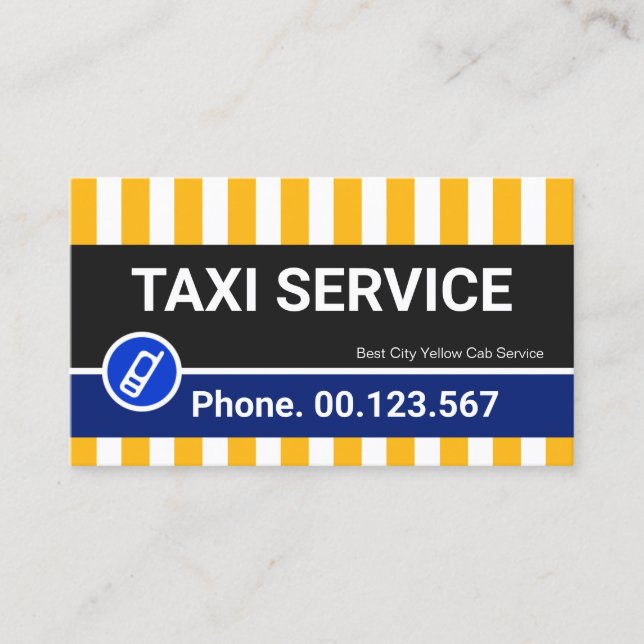 Tarjeta De Visita Conductor De Taxi Amarillo Luminoso Y Elegante (Anverso)