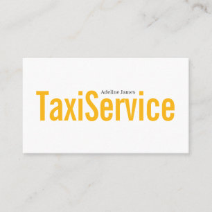 Tarjeta De Visita Conductor de Taxi Amarillo Minimalista Simple
