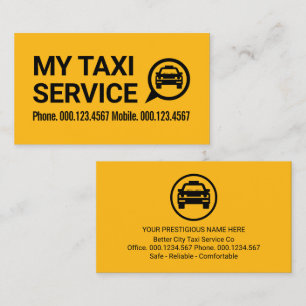 Tarjeta De Visita Conductor de Taxi Amarillo Retro Simple