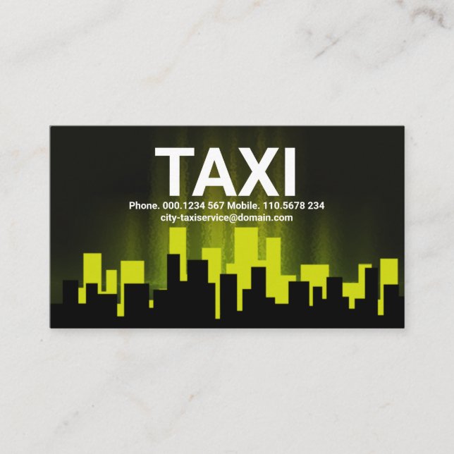 Tarjeta De Visita Conductor de taxi en línea de metro luminoso amari (Anverso)