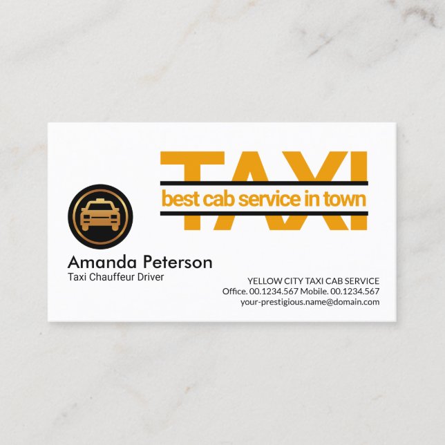Tarjeta De Visita Conductor de taxi especial para señalización de ta (Anverso)