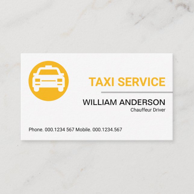 Tarjeta De Visita Conductor de taxi profesional profesional simple y (Anverso)