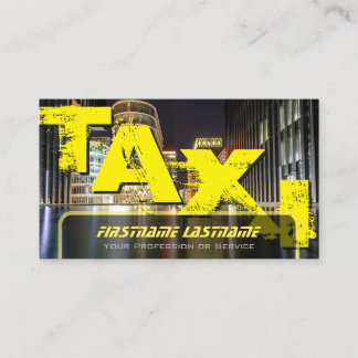 Tarjeta De Visita conductor de taxi profesional taxista taxi amarill
