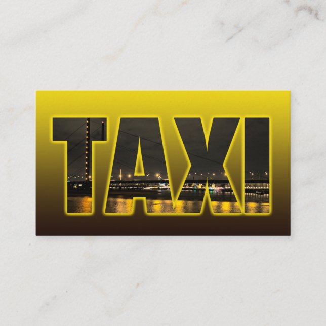 Tarjeta De Visita Conductor de taxi taxista amarillo neón luces de l (Anverso)