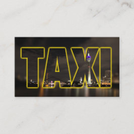 Tarjeta De Visita Conductor de taxi taxista amarillo neón luces de l