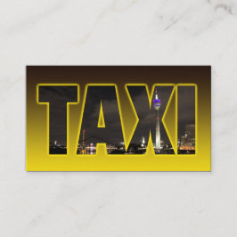 Tarjeta De Visita Conductor de taxi taxista amarillo neón luces de l