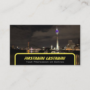 Tarjeta De Visita Conductor de taxi taxista amarillo neón luces de l