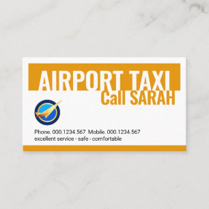 Tarjeta De Visita Conductor de Taxis Amarillos del Aeropuerto