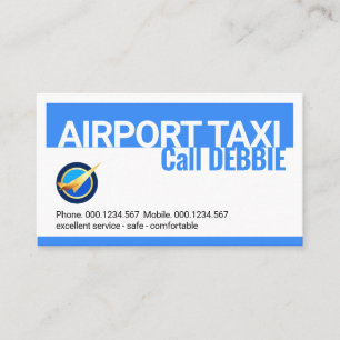 Tarjeta De Visita Conductor de Taxis del Aeropuerto Blue Skies