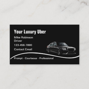 Tarjeta De Visita Conductor de Uber Elegante Brillante