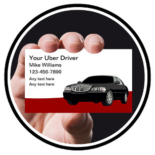 Tarjeta De Visita Conductor de Uber para Servicio de Alquiler de Via