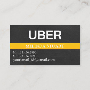 Tarjeta De Visita Conductor de Uber Personalizado Moderno 