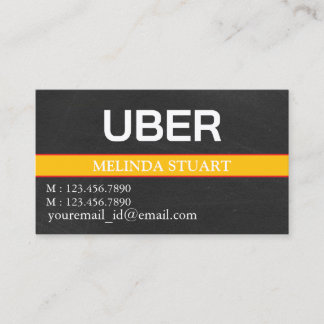 Tarjeta De Visita Conductor de Uber Personalizado Moderno
