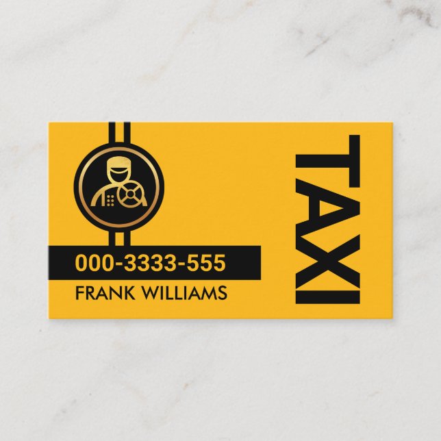 Tarjeta De Visita Conductor del taxi de líneas amarillas (Anverso)