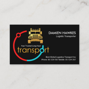 Tarjeta De Visita Conductor logístico de órbitas mundiales de transp
