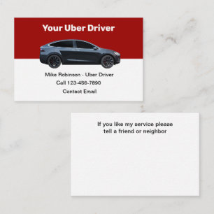 Tarjeta De Visita Conductor moderno de Uber de solicitud de viaje