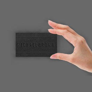 Tarjeta De Visita Conductor Negro Minimalista Moderno Negrita