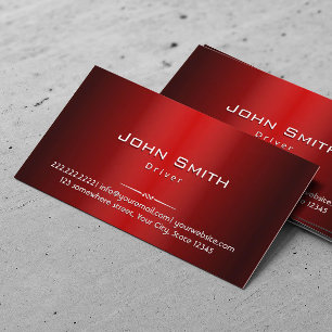 Tarjeta De Visita Conductor Profesional Red Metallic