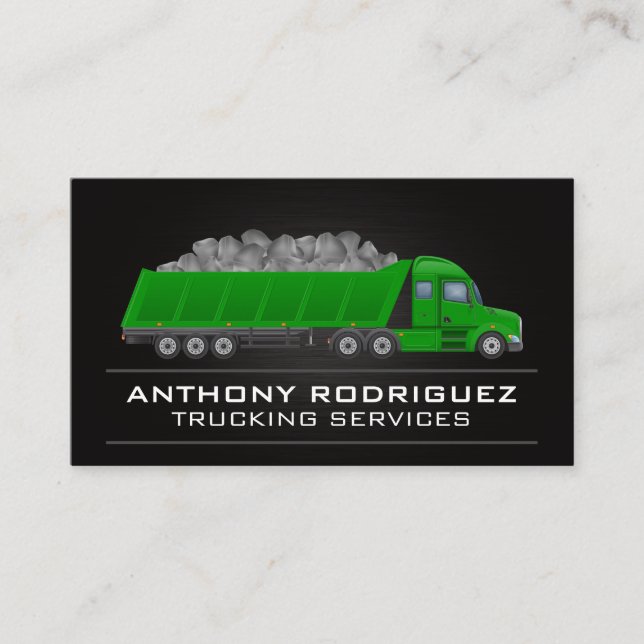 Tarjeta De Visita Conductor Semi Verde | Transporte logístico (Anverso)