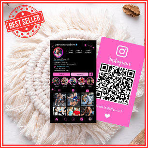 Tarjeta De Visita Conecta con nosotros en Instagram Entrenador Perso