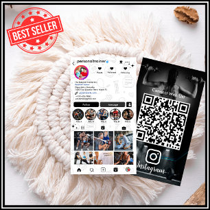 Tarjeta De Visita Conecta con Nosotros Entrenador de Fitness Persona