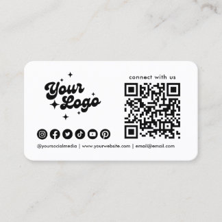 Tarjeta De Visita Conecta Con Nosotros Logo Código Qr Iconos Redes S