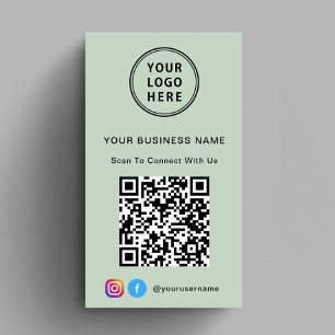 Tarjeta De Visita Conectar Con El Sage De Código QR Del Logotipo Est