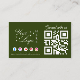 Tarjeta De Visita Conectar con nosotros el código QR verde de los me