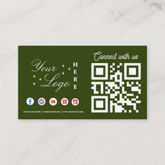Tarjeta De Visita Conectar con nosotros el código QR verde de los me