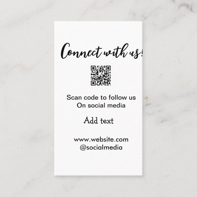 Tarjeta De Visita Conectar con nosotros escanear código QR agregar c (Anverso)