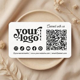 Tarjeta De Visita Conectar con nosotros Social Media QR Code White