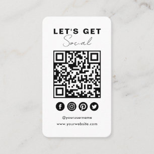 Tarjeta De Visita Conectarse Con El Código QR De Medios Sociales Est