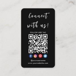 Tarjeta De Visita Conectarse Con El Logotipo De Código Qr De Medios 