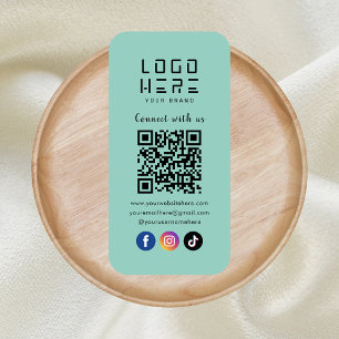 Tarjeta De Visita Conectarse Con Los Medios Sociales QR Code Seafoam