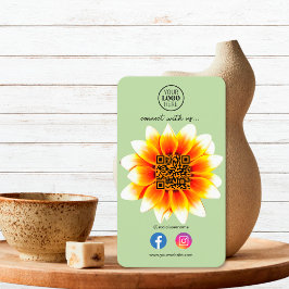 Tarjeta De Visita Conectarse Con Los Medios Sociales QR Código Flor 