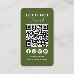 Tarjeta De Visita Conectarse Con Los Medios Sociales QR Código Moss