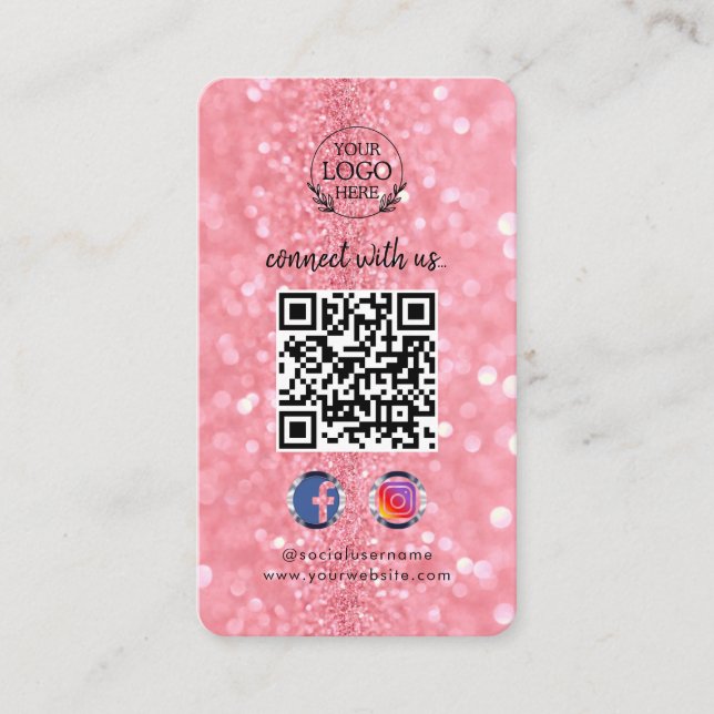 Tarjeta De Visita Conectarse con nosotros | Código QR de medios soci (Anverso)