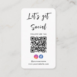 Tarjeta De Visita Conectarse Con Nosotros En Instagram Facebook Códi