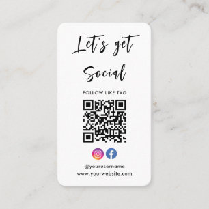 Tarjeta De Visita Conectarse Con Nosotros En Instagram Facebook Códi