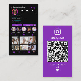 Tarjeta De Visita Conectarse con nosotros en Instagram Purple | Medi