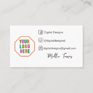 Tarjeta De Visita Conectarse con nosotros en medios sociales usando 