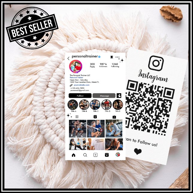 Tarjeta De Visita Conectarse con nosotros Personal Fitness Trainer I (Subido por el creador)