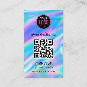 Tarjeta De Visita Conectarse con nosotros   Red social QR Code Black