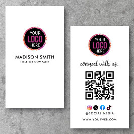 Tarjeta De Visita Conectarse con nosotros | Red social QR Code Black